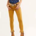 Free People Jeans | Free People Great Height Frayed Skinny Jeans 25 | Color: Gold/Yellow | Size: 25