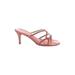 Antonio Melani Heels: Slip On Stiletto Bohemian Pink Print Shoes - Women's Size 6 1/2 - Open Toe