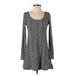 BDG Casual Dress - A-Line Scoop Neck Long sleeves: Gray Dresses - Women's Size Small