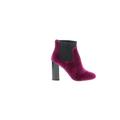 Call It Spring Ankle Boots: Chelsea Boots Chunky Heel Casual Burgundy Shoes - Women's Size 8 1/2 - Almond Toe