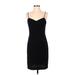 Jones New York Casual Dress - Sheath V-Neck Sleeveless: Black Print Dresses - Women's Size 6 Petite