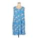 Draper James Casual Dress - Shift Scoop Neck Sleeveless: Blue Dresses - Women's Size 2X-Large