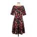 Julian Taylor Casual Dress - A-Line: Black Print Dresses - Women's Size 12