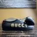 Gucci Shoes | Gucci 519723 Falacer Low Guccy Print - Black - Embroidery Bee Gucci 8.5/ Us 9 | Color: Black | Size: 9