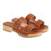 J. Crew Shoes | J. Crew Size Us 9.5 Leather Double Adjustable Buckle Strap Sandals Wood Sole | Color: Brown | Size: 9.5