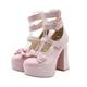 Fashion Gothic Autumn Punk Strong Heel Mary Jane Lolita Shoes Y2k Chunky Platform High Heels Pumps Women Patent Leather Cosplay Shoes, White, 8.5 UK