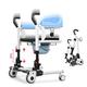 Patient Lift Wheelchair,Transport Chair for Home Portable Shower Chair with 180° Split Seat Bedside Commode Chair with Soft Backrest and Potty Transfer Lift Chair for Aldult Elderly Handicapped