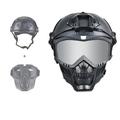 Airsoft Tactical Helmet PJ Type,Tactical Full Face Mask Skull Mask Goggles Detachable Adjustable,Motorcycle Riding Face Protection