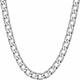 Beveled Cuban Link Curb Chain Necklaces 24k Real Gold Plated (3mm, 6mm & 9.5mm) (26 inches, 6mm, White Gold)