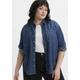 Jeansbluse LEVI'S PLUS "Teodora Western" Gr. XXXL (50), blau (dark blue) Damen Blusen langarm