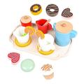 FAVOMOTO 1 Set Set Wooden Toy Kitchen Play Toys Food Pretend Play Accessories Wooden Dessert Toys Dollhosue Tea Kids Kitchen Playset Miniature Tea Toys Flatware Cartoon Toy Room Toddler