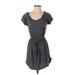 Abercrombie & Fitch Casual Dress - Mini Scoop Neck Short sleeves: Gray Solid Dresses - Women's Size Small