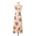 Topshop Cocktail Dress - Wrap V Neck Sleeveless: Pink Floral Dresses - Women's Size 8