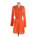 Ark & Co. Casual Dress - Shirtdress: Orange Dresses - Women's Size Small