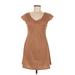 Wild Fable Casual Dress - A-Line V Neck Short sleeves: Orange Print Dresses - New - Women's Size Medium