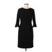 Donna Morgan Casual Dress - Sheath High Neck 3/4 sleeves: Black Solid Dresses - Women's Size 6