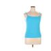 The North Face Active Tank Top: Blue Solid Activewear - Women's Size X-Large