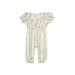 Jessica Simpson Short Sleeve Outfit: Ivory Stripes Tops - Size 6 Month