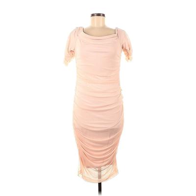 Venus Cocktail Dress - Midi: Pink Print Dresses - Women's Size Medium