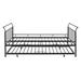 Full Size Metal Daybed with Curved Handle Design and Twin Size Trundle