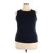 Croft & Barrow Sleeveless T-Shirt: Blue Tops - Women's Size 2X-Large
