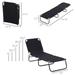 Portable Folding Camping Chaise Lounge Black Sun Tanning Chairs