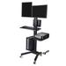 Yescom Mobile Computer Cart Desk PC Stand Workstation Adjustable for Dual Monitors with Tray CPU Printer Shelf