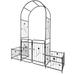 7.2FT Metal Garden Arch Arbor with Gate