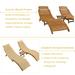 Outdoor 3-Piece Wood Furniture Set with Foldable Table, Garden Portable Extended Chaise Lounge Set w/Water Resistant Cushion