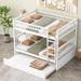 Twin Over Twin/Full Over Full Bunk Bed with Twin Size Trundle, Solid Wood Convertible BunkBed Frame Separated into 2 Bedframe