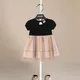 Robe de soirée à carreaux de style coréen pour enfants robes bouffantes en maille pour bébés