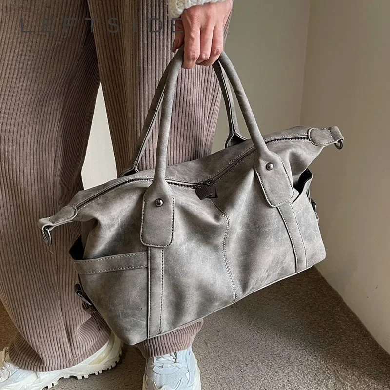 LEFTSIDE – sacs à bandoulière en cuir PU pour femmes, Design rétro, mode coréenne, grand sac à aisselles, sac à main, 2025
