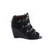 Dolce Vita Wedges: Black Solid Shoes - Women's Size 7 1/2 - Open Toe