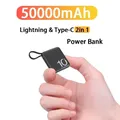 Mini Power Bank cavo integrato portatile Micro compatto Power Bank 10000mAh ricarica rapida batteria