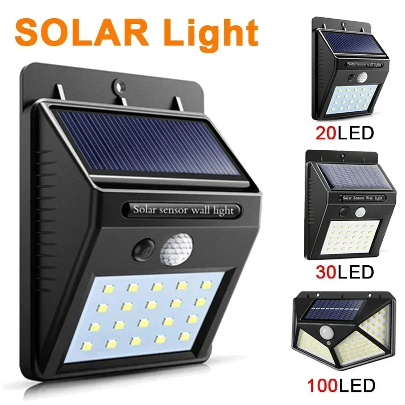 Lampada solare a LED Sensore di movimento PIR Lampada da parete Lampada solare Lampada da esterno impermeabile ad energia solare Lampada stradale Decorazione del giardino