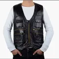 2023 New gentlement gilet in pelle maschile slim commerciale gilet in pelle maschile gilet da uomo