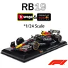 Bburago 1:24 2023 F1 Red Bull RB19 verpunpen #1 Perez #11 modello di auto in lega Formula One Die