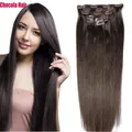 Chocola Full Head brasiliano fatto a macchina capelli Remy 7 pezzi Set 120g 16 "-28" Clip nelle