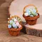 1Set 1:12 Casa delle bambole in miniatura Cesto di fiori intrecciato Cesto a mano Cestino portaoggetti Bambini Giochi di imitazione Accessori per casa delle bambole giocattolo