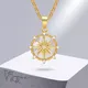 Vnox Trendy Rudder Compass Necklaces for Girls Women Gold Plated Metal Sun Star Coin Pendant Cute