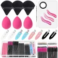 256 pcs Disposable Makeup Applicators Kit with Mixing Puff Makeup Artist Tools Supplies Mascara