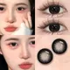 1pair Natural Color Contact Lenses for Eyes Black Coffee Yearly Contact Lens With Degree Myopia