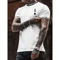 T-shirt da uomo alla moda semplice cuore nero un modello t-shirt casual stampa 3D personalizzata