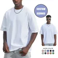 280g t-shirt da uomo in cotone pesante 100% t-shirt estive oversize con stampa personalizzata manica