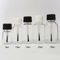 5pcs Plastic Empty Refillable Nail Polish Touch Up Bottle Cosmetic Sample Bottle with Brush for Glue