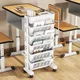 Simple Movable Book Shelf on Wheels 5/6 Layers Bookshelf Movable Floor Small Cart Book Storage Shelf