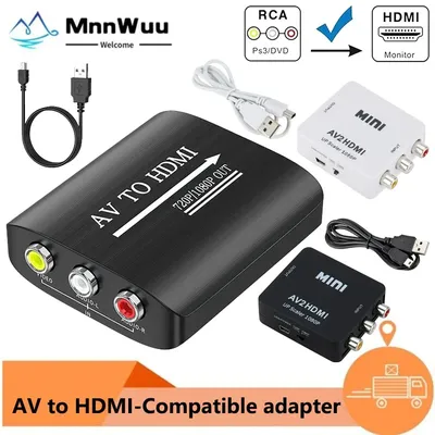 MnnWuu AV TO HDMI-compatible Converter AV TO HD-MI Converter Mini Composite CVBS To HD Video-Converter Video Converter Box