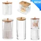 Wooden Cover Acrylic Storage Box Cosmetic Cotton Organizer Multifunctional Jewelry Box Cotton Swab