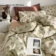 Floral Bedding Set Skin Friendly Nordic Style Duvet Cover With Pillowcases INS Flat Bed Sheet Soft