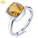 Natural Citrine Solid Silver Rings 1.9 Carats Genuine Gemstone Classic Romantic Style Women New Year
